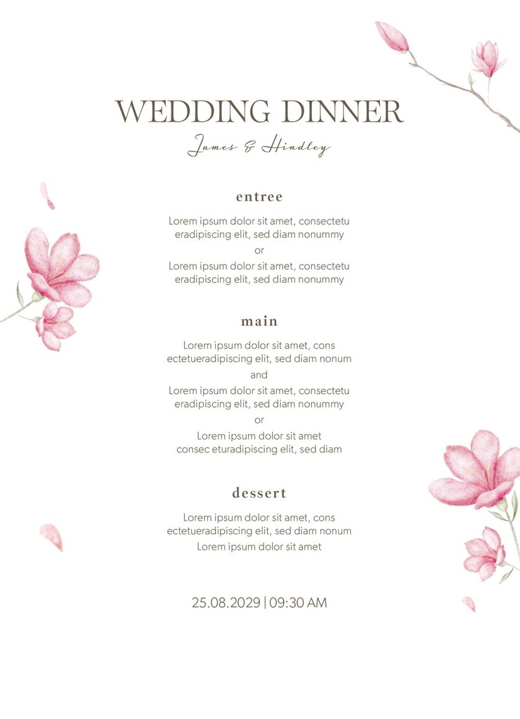 PSD menu del matrimonio standard_5x7