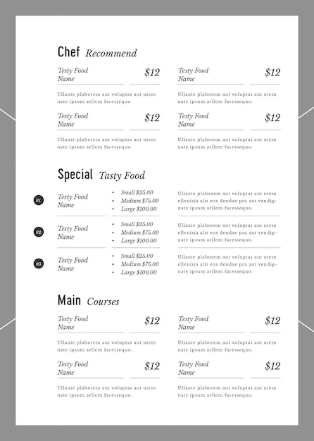 Menu del ristorante Template_A4 Pagina 2