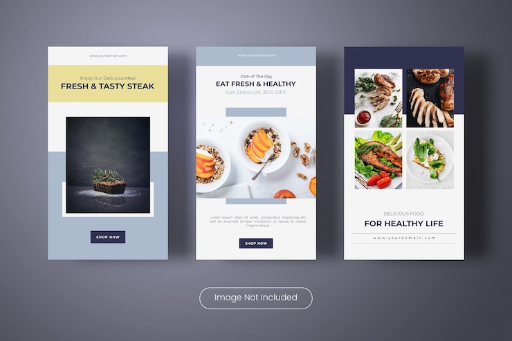 PSD menu di cibo gustoso instagram stories template banner