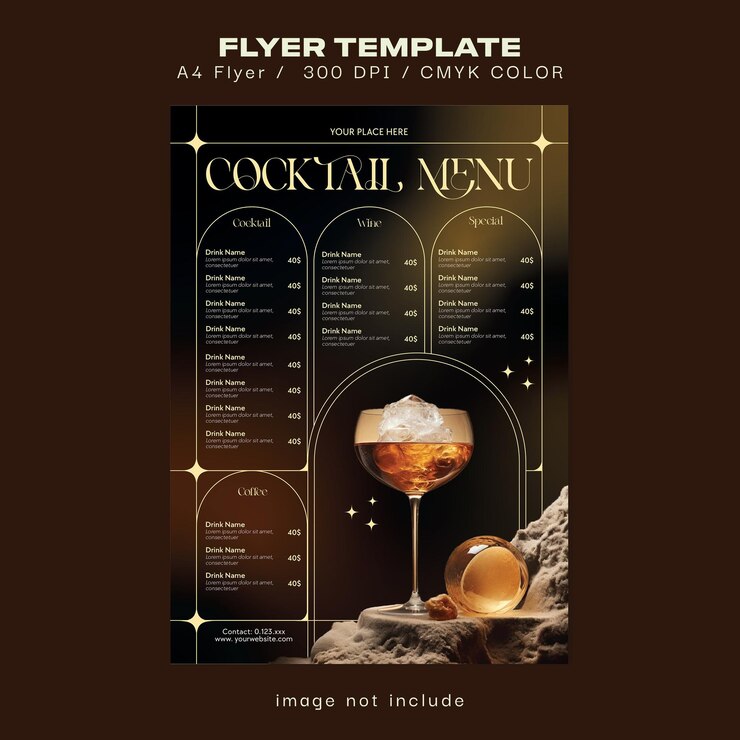 PSD menu di cocktail