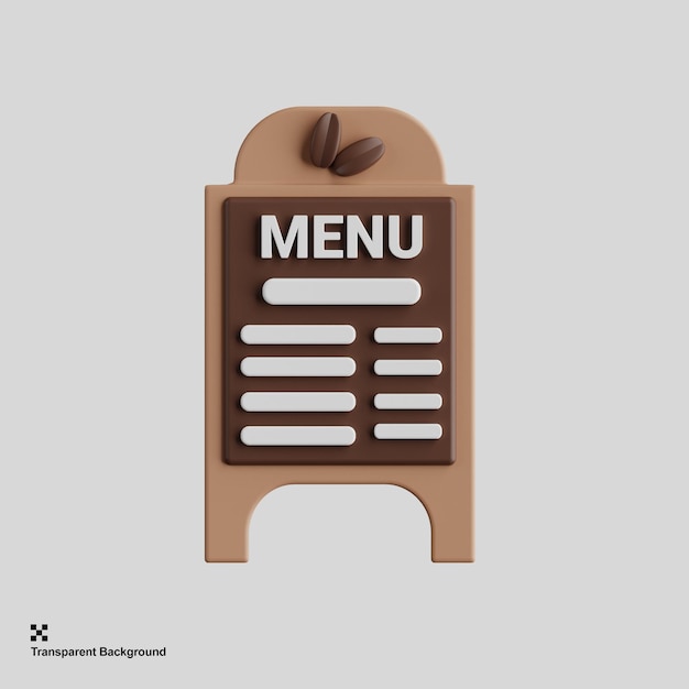 PSD menu du restaurant de café 3d