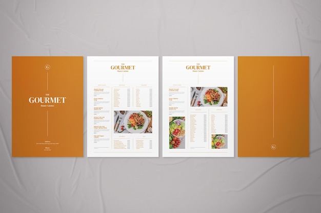 PSD menu du restaurant moderne orange