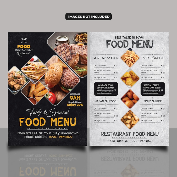 PSD le menu du restaurant