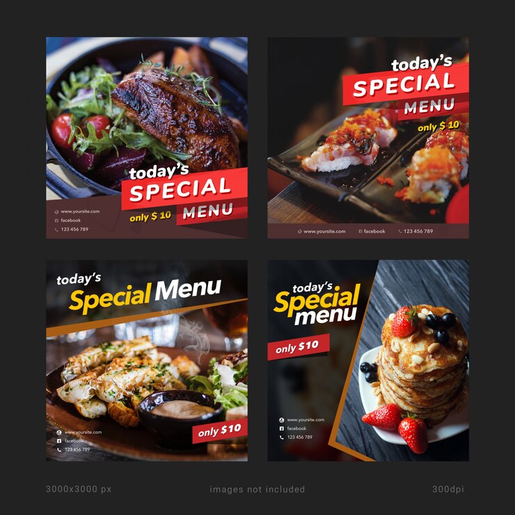 Menú especial de hoy Banner Plantillas de redes sociales