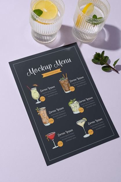 Menu estivo creativo con ingredienti