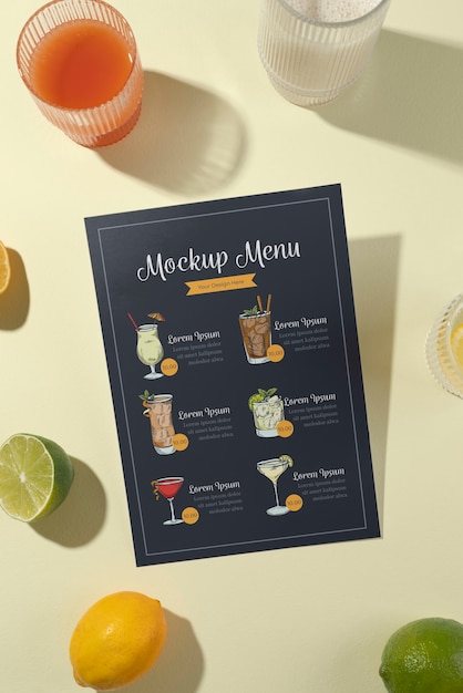 Menu estivo creativo con ingredienti