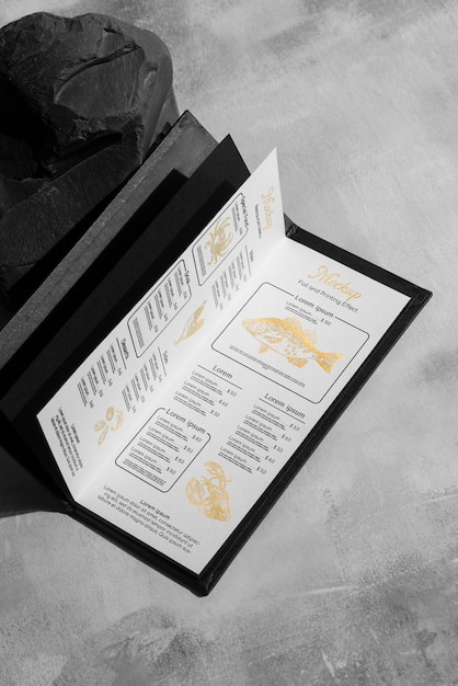Menu in modello di studio