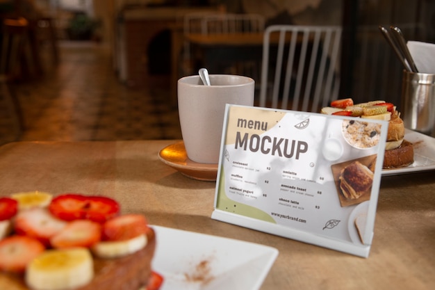 Menu mock-up at cafeteria