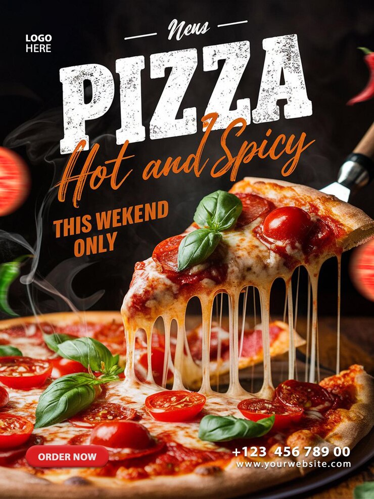 Menu ristorante pizza sconto promozione vendita modello di post sui social media instagram