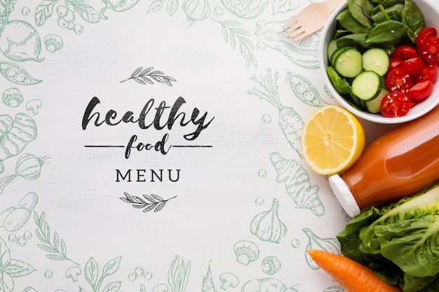 Menu saudável de alimentos frescos para dieta