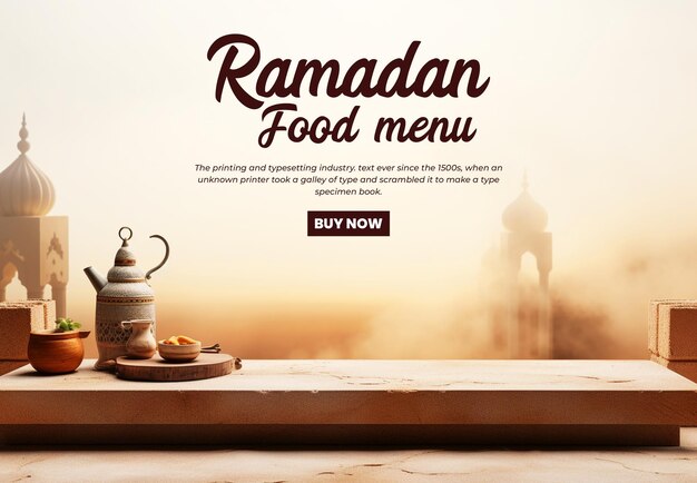 PSD le menu spécial du ramadan kareem est un modèle de conception de bannière.