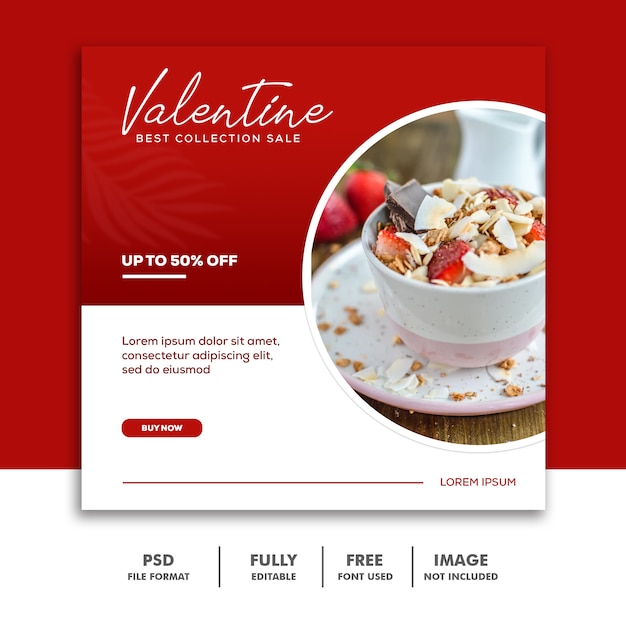 Menu Spécial Saint Valentin Pour Les Histoires Instagram