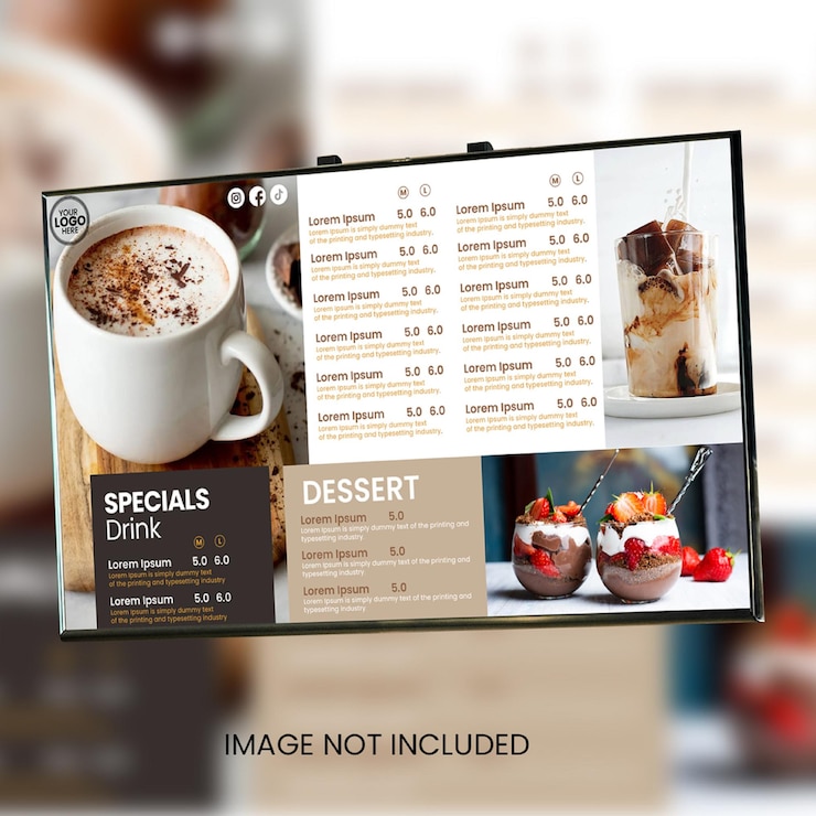 PSD menu template tv digital design