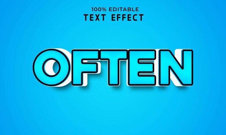 PSD a menudo efecto de texto editable en 3d con fondo psd premium