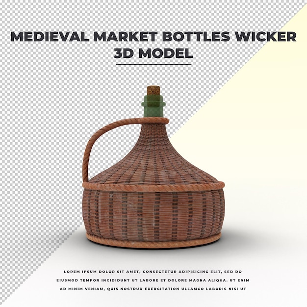 Mercado medieval botellas mimbre