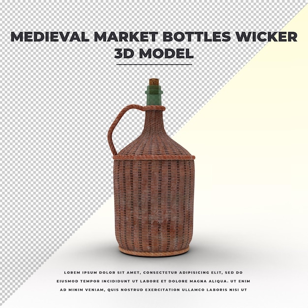 Mercado medieval botellas mimbre