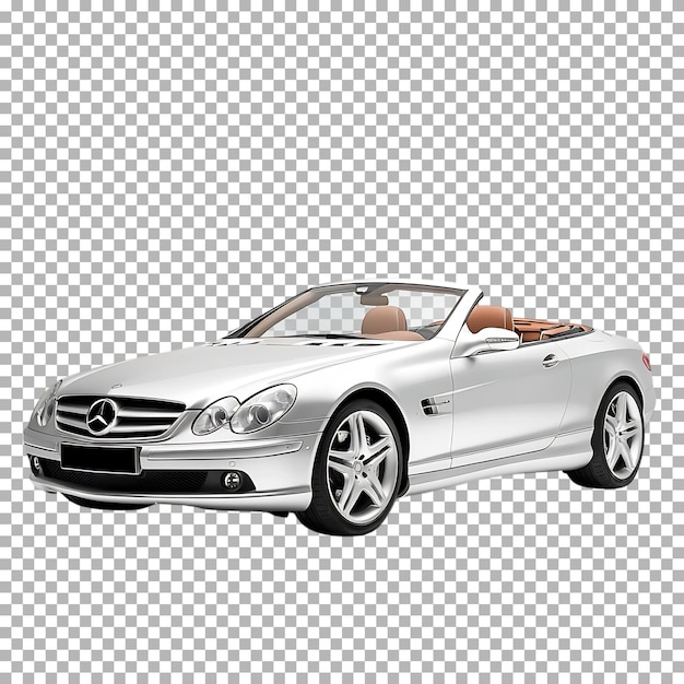 Mercedes-Benz Silver SLClass Convertible aislado sobre un fondo transparente