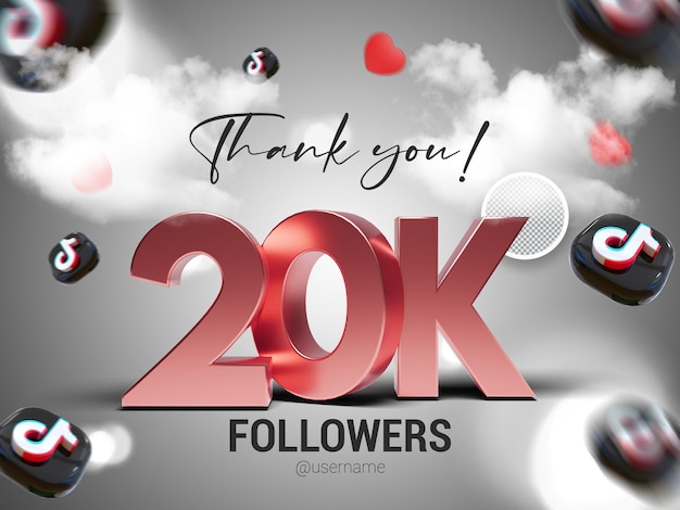 PSD merci 20k followers sur tiktok psd