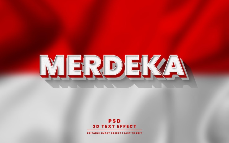 PSD merdeka estilo de efecto de texto 3d capa editable psdmerdeka estilo de efecto de texto 3d capa editable psd