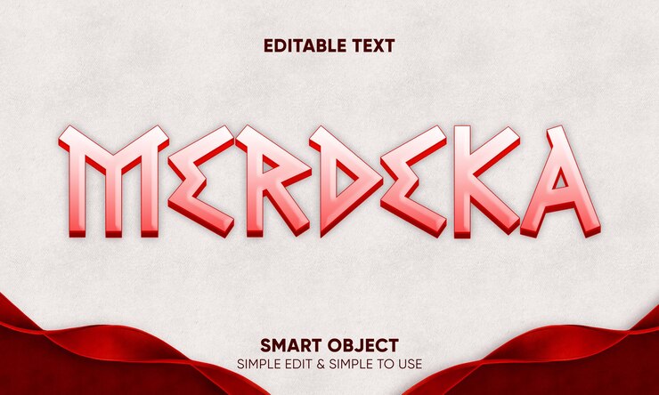 PSD merdeka text effect for independence day