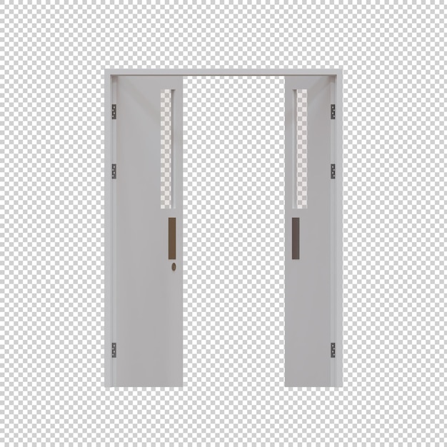 Mère et fils porte 3D Render illustration élément 05