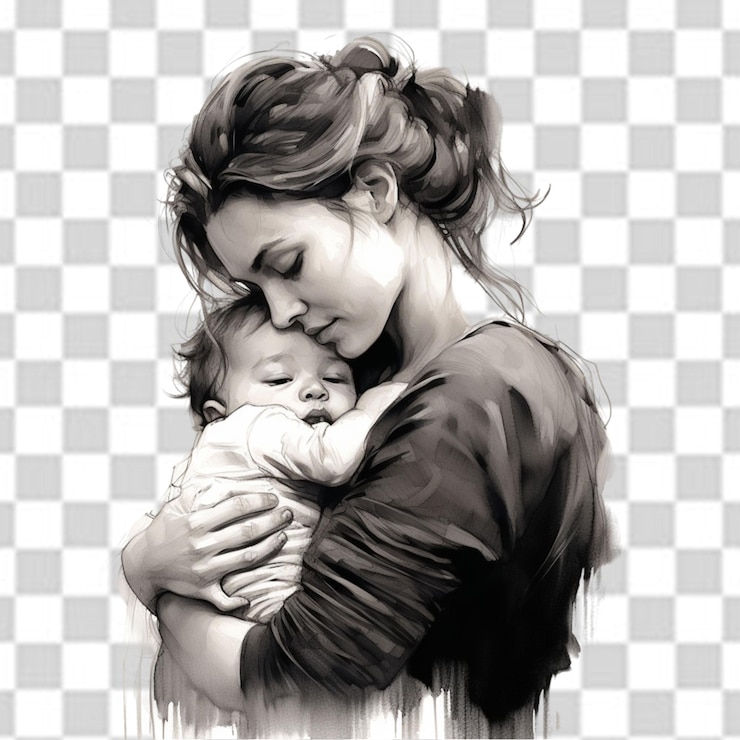 PSD une mère tenant un bébé png