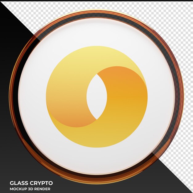Merit Circle MC Glass Crypto Coin Ilustración 3D