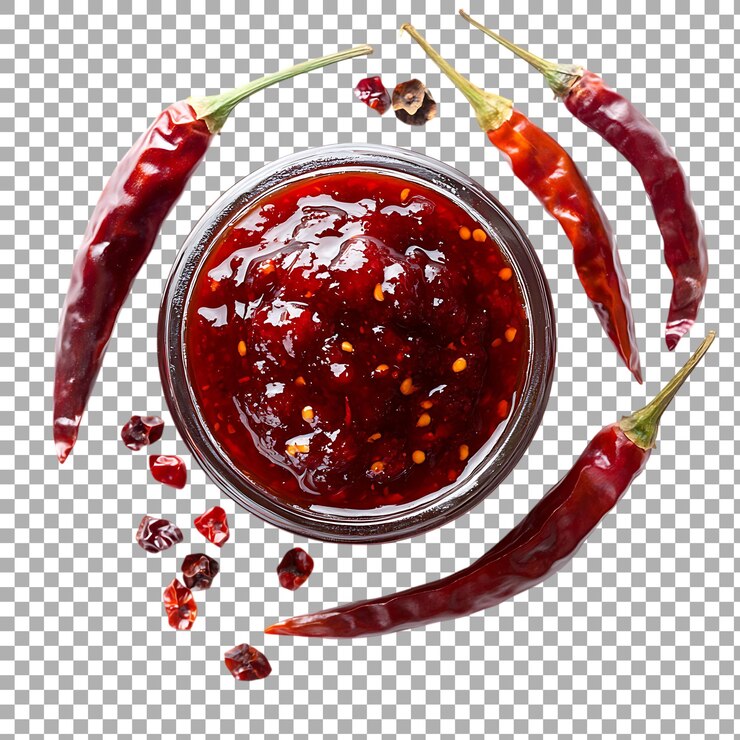 PSD mermelada de chile casera de png en un fondo transparente