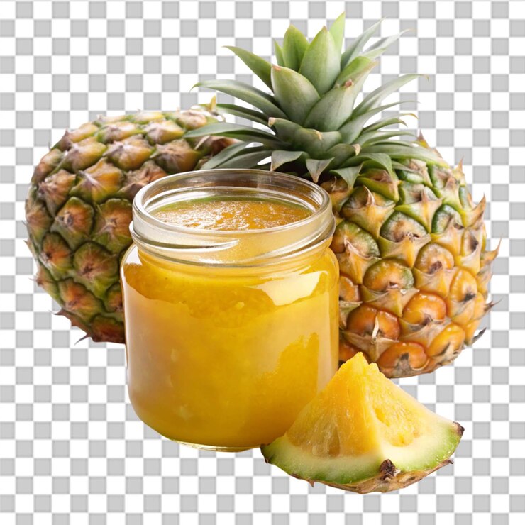 PSD mermelada de piña aislado sobre fondo blanco.