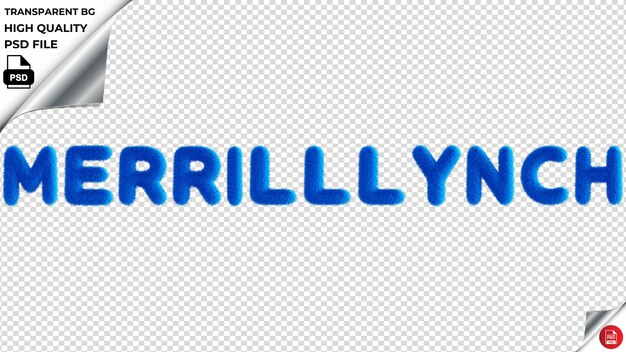 PSD merrilllynch typographie blau flauschiger text psd durchsichtig