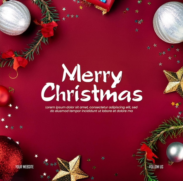 Merry chistmas social media post design