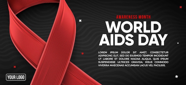 Mês de conscientização de banners nas redes sociais do dia mundial da aids