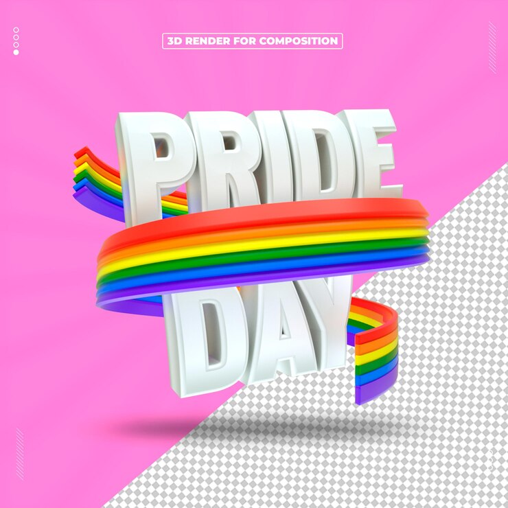 PSD mes del día del orgullo renderizado en 3d