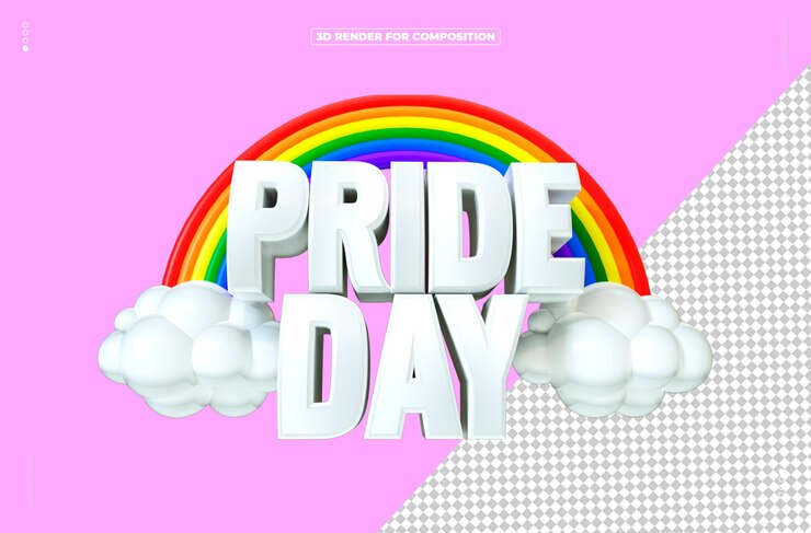 PSD mes del día del orgullo renderizado en 3d