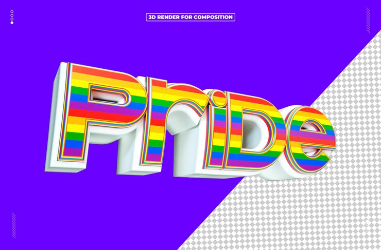 PSD mes del día del orgullo renderizado en 3d