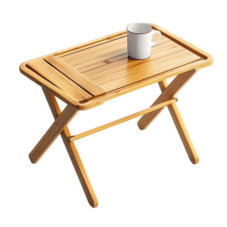 PSD mesa de bandeja plegable de bambú