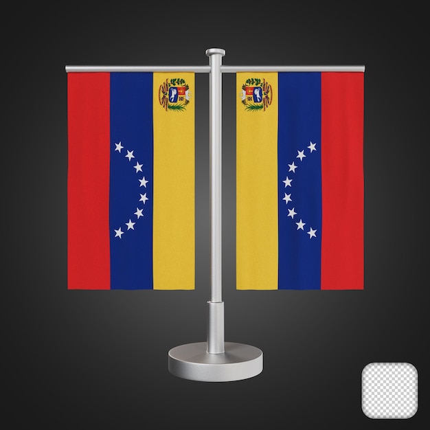 Mesa con banderas de venezuela ilustración en 3d