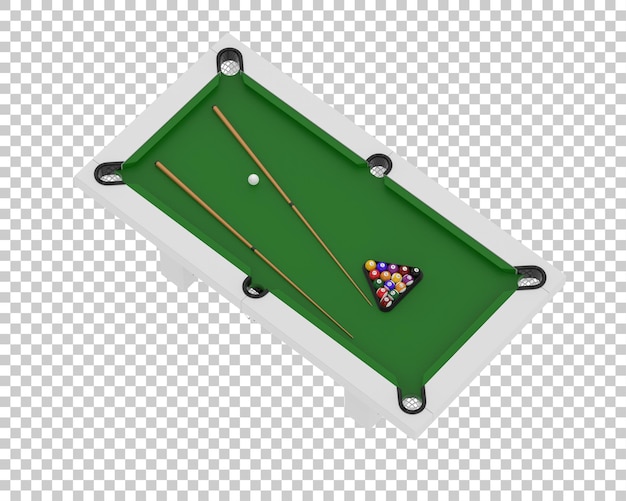 Mesa de billar aislada sobre fondo transparente ilustración de renderizado 3d