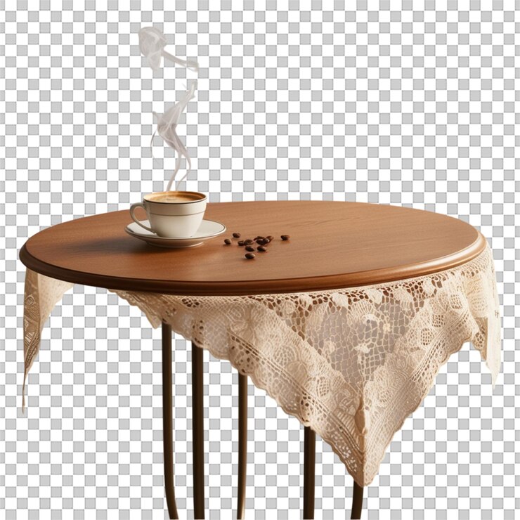 PSD mesa de café aislada sobre un fondo transparente