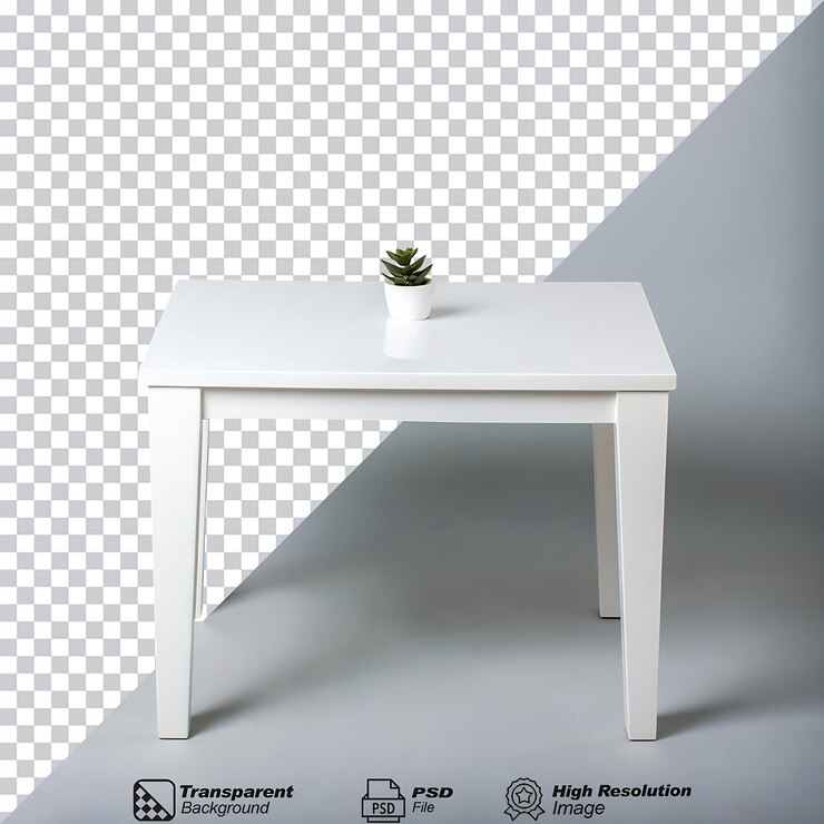 PSD mesa de café blanca aislada sobre un fondo transparente