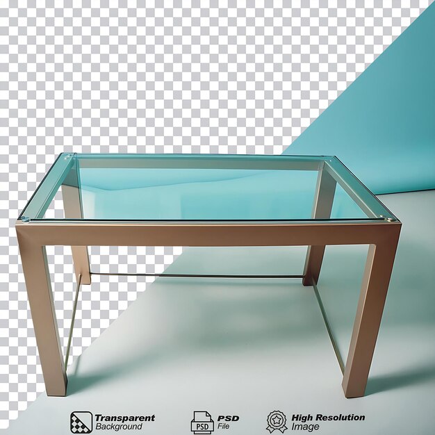 Mesa de café de espejo aislada sobre un fondo transparente