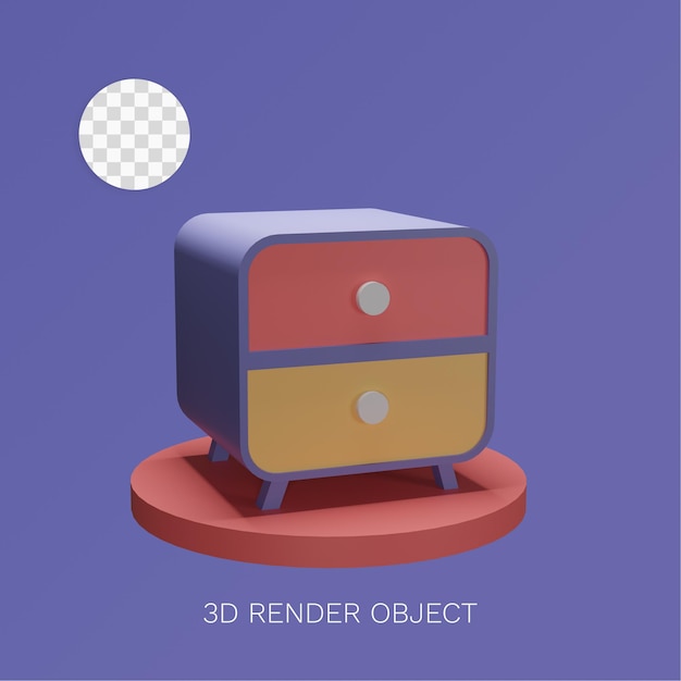 La mesa del cajón del icono del objeto 3D se puede utilizar para la web, la aplicación, el gráfico de información, etc.