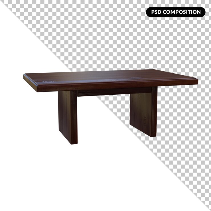 PSD mesa central al aire libre aislada en 3d