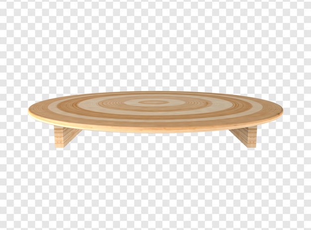 PSD una mesa de centro de madera con un patrón circular en la parte superior.