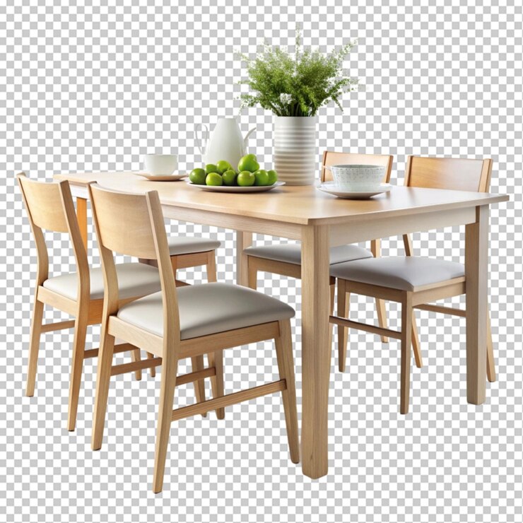 PSD mesa de cocina sobre un fondo transparente