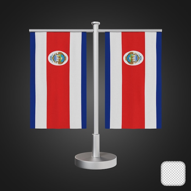 PSD mesa com bandeiras costa rica ilustração 3d