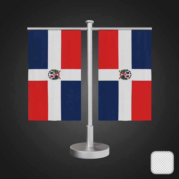 PSD mesa com bandeiras república dominicana ilustração 3d