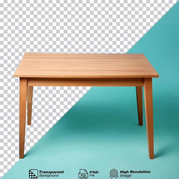 PSD mesa de comedor aislada sobre un fondo transparente