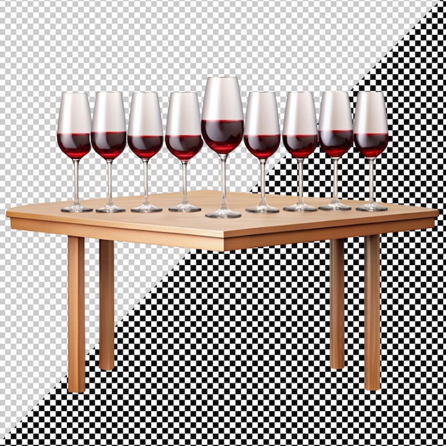 PSD mesa de degustação de vinho em fundo transparente