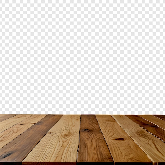 Mesa de madeira isolada em fundo transparente para maquete de exibição de produtos